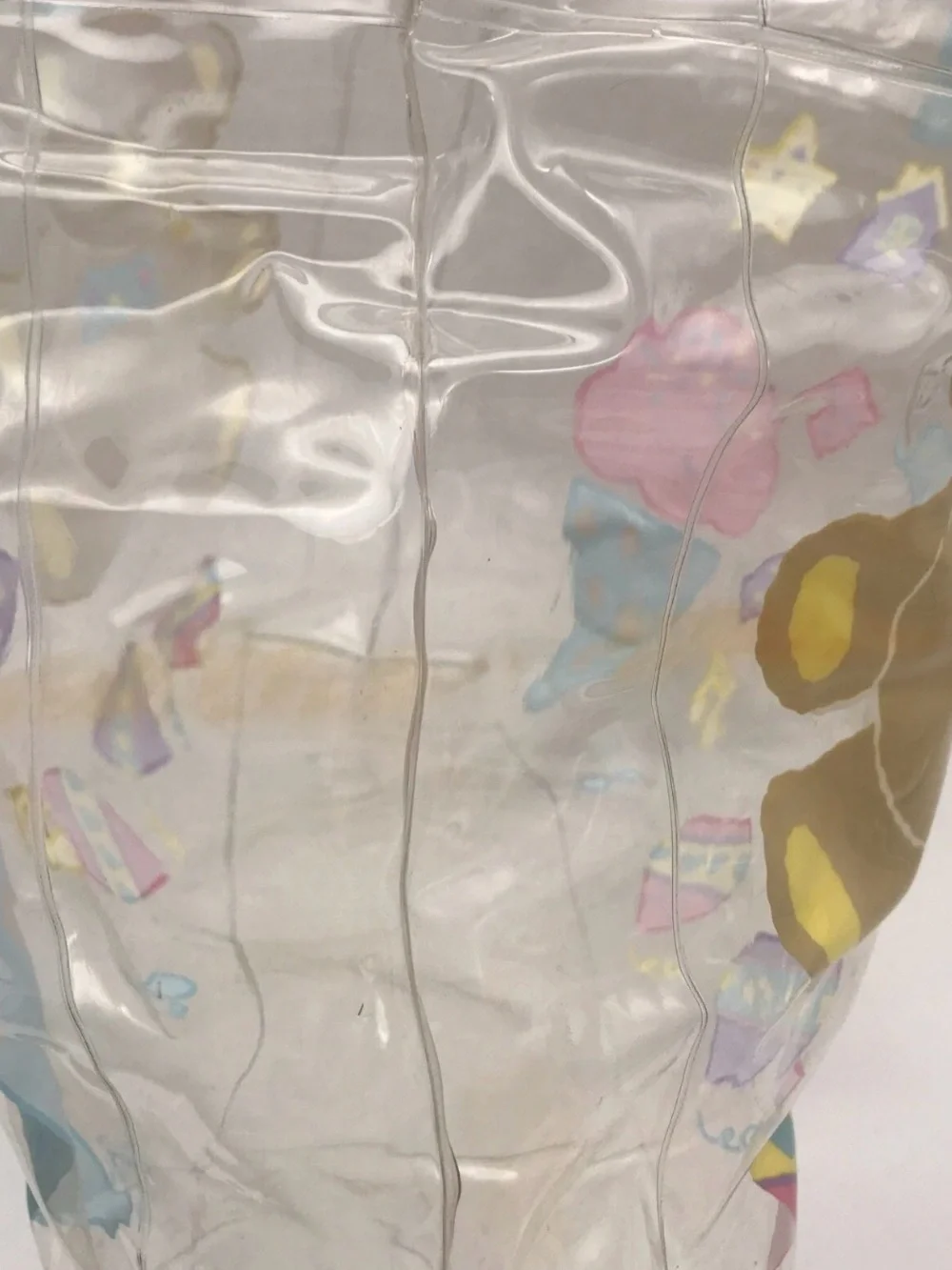 Vtg Sanrio Dee Dee Bear Clear Vinyl Plastic Bag 1988 Ink Stains Blue Handle Snap